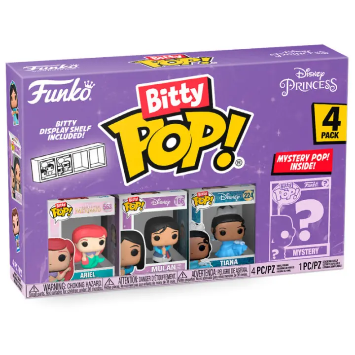 Blister 4 figuras Bitty POP Disney Princesas ArielFigura  Coleccionable - Idea de Regalo- Mercancia Oficial - Juguetes para Niños y Adultos - Movies Fans - Muñeco para Coleccionistas y Exposición - 1