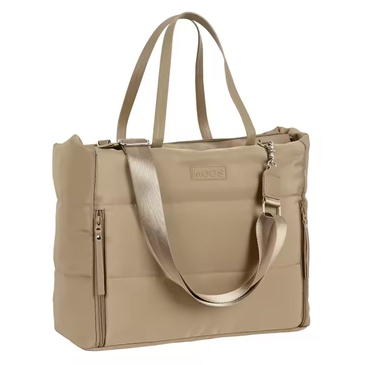 BOLSO CON BOLSILLO PARA PORTATIL 14,1'' MOOS CAPSULA ACOLCHADO "CAMEL" - 1