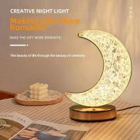 Lámpara Nocturna De Mesa LED KDULIT Para Dormitorio Decoración De Habitación Para Niñas Control Táctil Con Luz USB Lámpara Ambiental 3D De Luna - details 6