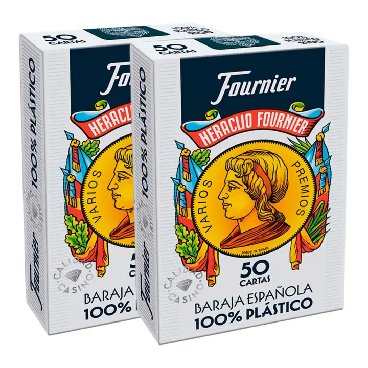 Pack 2 uds de Baraja Española Fournier Plástico 50 Cartas - Calidad Casino - 1