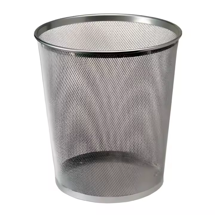 PAPELERA METAL REJILLA CROMADA REDONDA POESSA 18 LITROS - 1