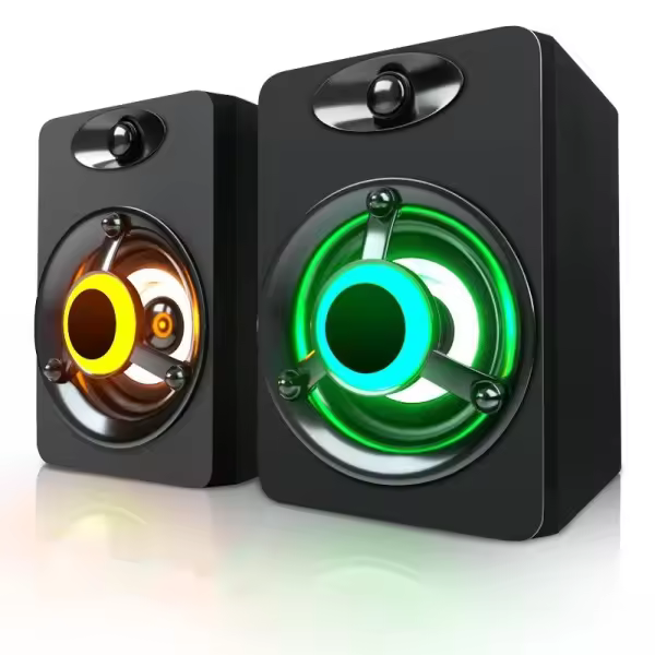Altavoces para computadora con cable USB, subwoofer estéreo LED para PC - 1