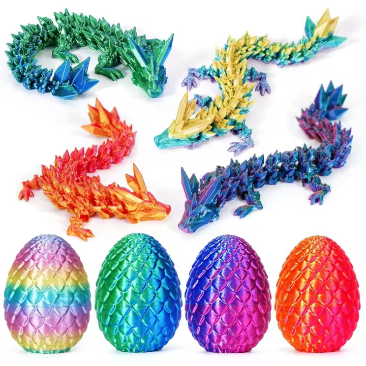 piezas de huevos de dragón impresos en 3D, misteriosos huevos de Pascua con bisagras, juguetes de descompresión de animales de cristal, adecuados para niños y niñas. - 1
