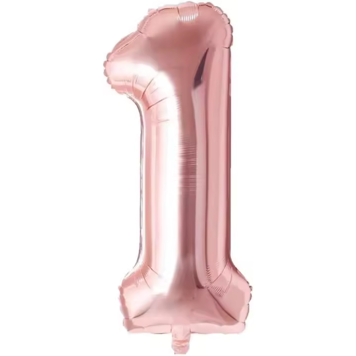 40pouces Ballon Chiffre Anniversaire 1 Or Rose, 0123456789,10-19,20-25,30,40,50,60,70,80,90 Ballon Numero 1 an Deco Birthday, Balloon 1 Ballon Party Deco Soutenir l'hélium - 1