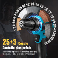 Destornillador de impacto inalámbrico de 21 V, 1600 rpm, alta velocidad, batería recargable, para uso doméstico, con brocas. - details 4