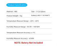 Sensor De Temperatura Y Humedad Inteligente WiFi Tuya ZigBee Poderado Por Batería Compatible Con Alexa Y Google Home Para Seguridad Del Hogar - details 2