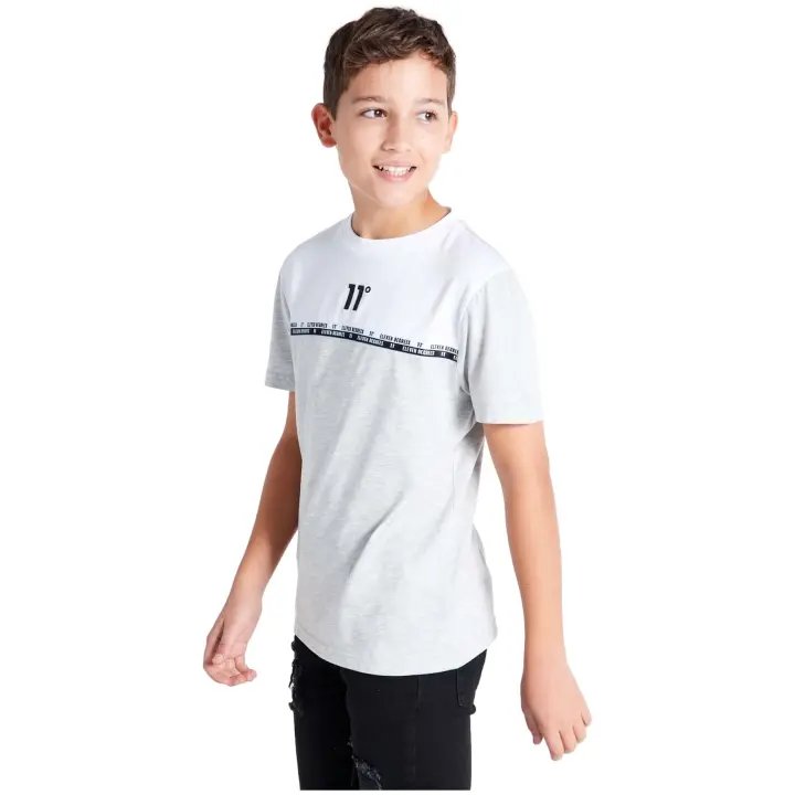 Camiseta de Manga Corta 11 Degrees Double Taped Block - Marl para niños unisex en color gris - 1