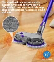 Cabezal de limpieza para aspiradora eléctrica (para Dyson V7/V8/V10/V11/V15) con 6 mopas lavables y depósito de agua - details 3