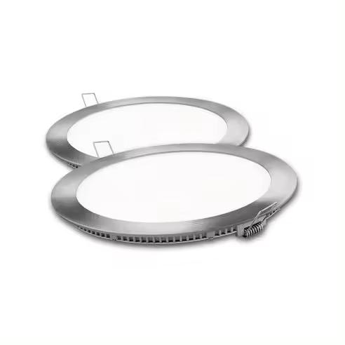 Downlight led matel redondo plata 18w luz 6400K (2 unidades) - 1