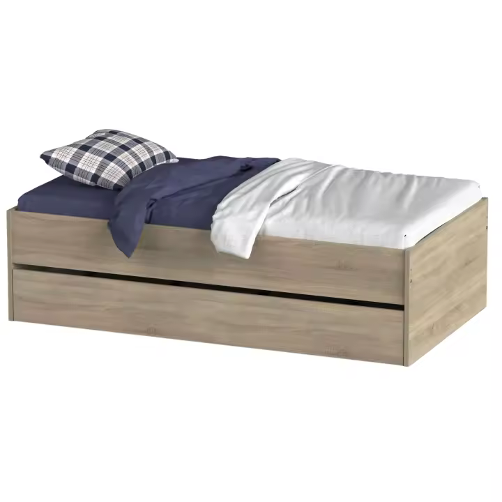 Miroytengo Cama Nido 105x190 cm, Cama nido Grande, Cama Doble Juvenil Terai Color Blanco o Roble Cambrian - 1