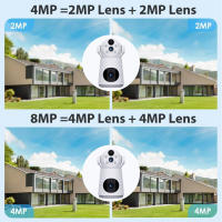 Cámara De Seguridad V380 4K 8MP Con Batería Integrada Y Dos Lentes Monitor De Bebé Indoor Con Audio Bidireccional Vigilancia Y Protección Doméstica - details 3