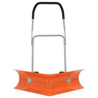 vidaXL Pala quitanieves de doble ángulo mango extensible acero naranja 77 cm - details 1