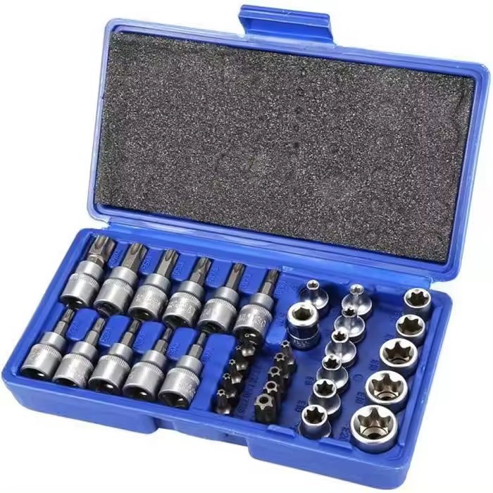 Caja Juego de Puntas Torx y Vasos Hexagonales 34 Piezas - 1