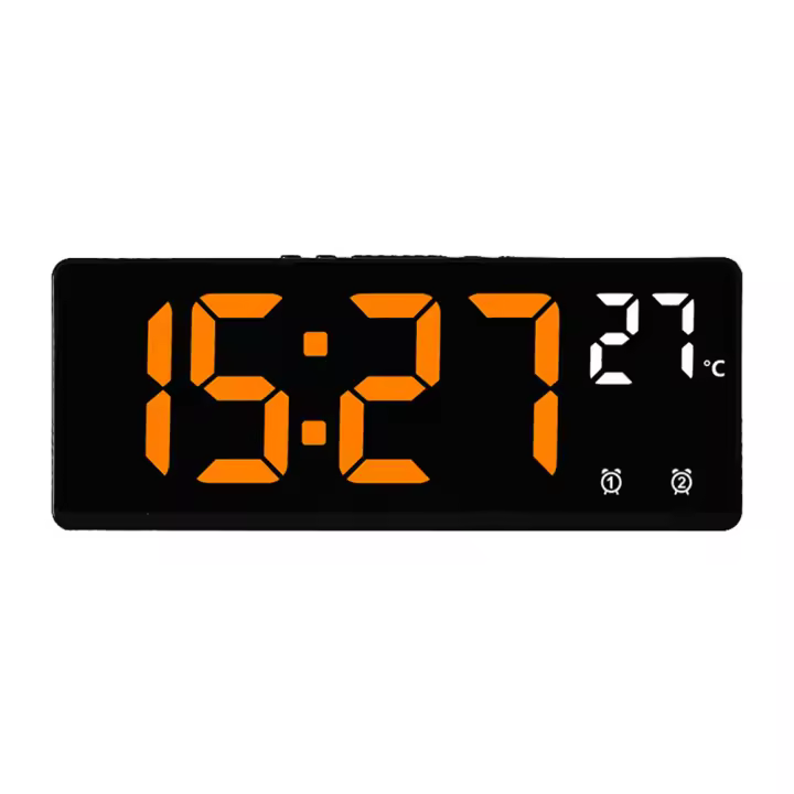 Reloj De Despertar Digital Con Control De Voz Temperatura Dual Modo Nocturno 12/24H LED Reloj De Mesa Para El Hogar - 1