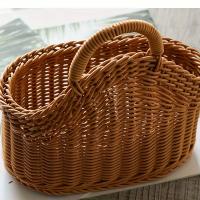Cesta De Frutas Y Verduras Montada En La Pared Estilo Rattan Simulada Caja Colgante De Plástico Para Decoración Del Hogar - details 2