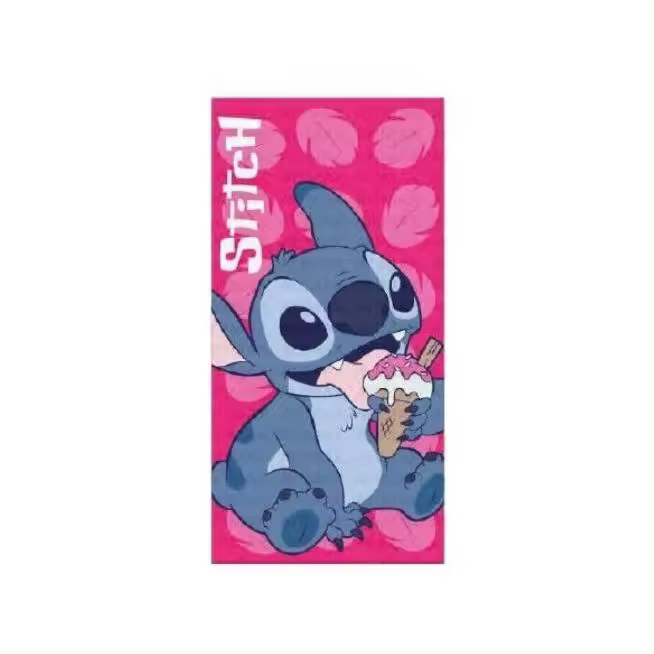 New Import - Toalla Infantil Stich - Microfibra Estampado - 100% Poliéster 70x140cm - Ideal para la Playa o Piscina - 1