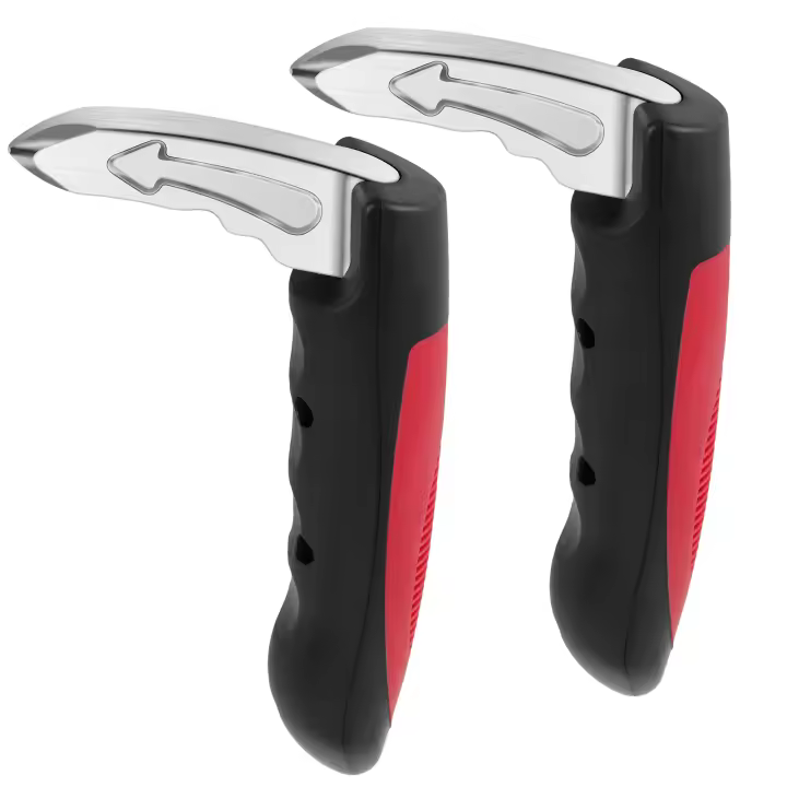 2Pcs Manija De Apoyo Para Coche Multifuncional 2 En 1 Ayudante De Seguridad Para Puerta Herramienta De Rompeventanas Y Soporte De Vehículo - 1