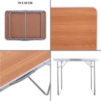 LILI HOME Mesa Plegable La superficie de la mesa está hecha de MDF (fibra de densidad media), resistente a los arañazos y a la oxidación, y fácil de limpiar. La construcción de aluminio ligero facilita su transporte. Los marcos de tubos de - details 5