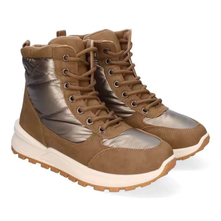 PuntoSalao Botas estilo esquimal planas para mujer color kaki PP-19 - 1
