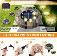 Luz solar Jardín exterior Lámparas empotradas en el suelo 8 Iluminación LED 3000K Blanco cálido Impermeable IP65 Paquete de 8 - details 2