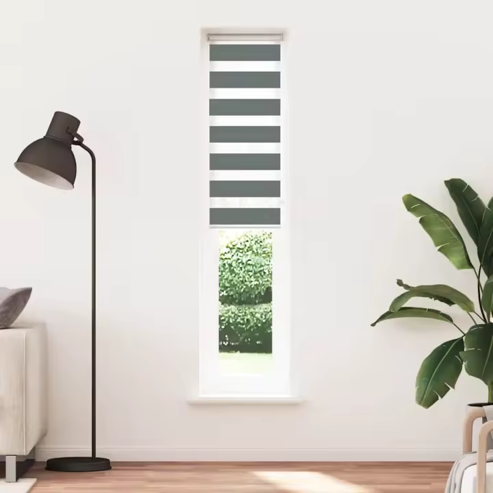 Estor cebra gris oscuro 40x230cm tejido ancho 35,9 cm poliéster - 1