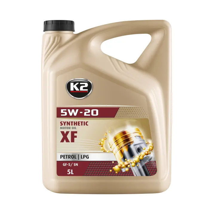 Aceite de motor K2 XF 5W20 (5L) - Lubricante sintético para coches - Certificado CE - Marca K2 -O1715E - 1
