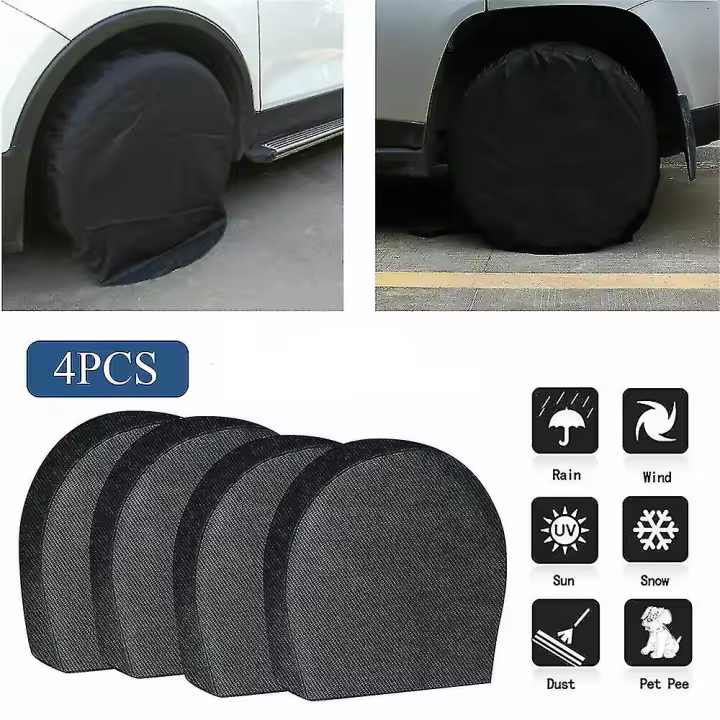 Paquete de 4 Cubierta de neumático impermeable Rueda de repuesto Rv Remolque Camper Protector de neumático anticorrosivo - 1