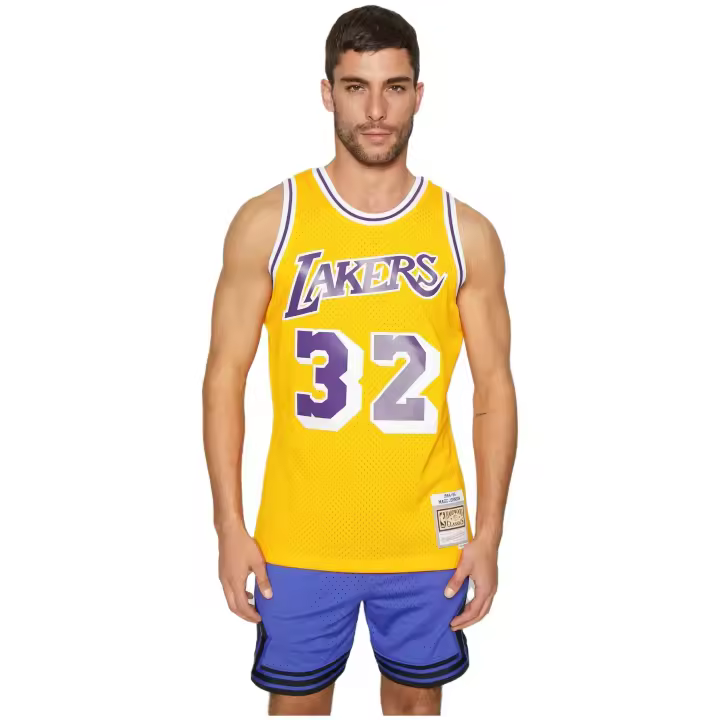 Camiseta de Baloncesto Mitchell & Ness Los Angeles Lakers Nba para unisex en color amarillo - 1