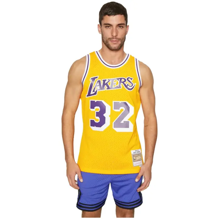 Camiseta de Baloncesto Mitchell & Ness Los Angeles Lakers Nba para unisex en color amarillo - 1