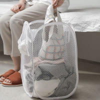 Cesta De Ropa Grande Para Niños Cesta De Almacenamiento De Ropa Collapsible Con Red Para El Hogar Accesorio De Baño Sin Químicos Peligrosos - details 2