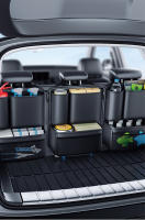 Organizador De Maletero De Coche SEAMETAL Bolsa De Almacenamiento Para Asiento Trasero Con Gancho Y Enchufe PU Resistente Al Desgaste Para SUV/MPV/Truck Negro Con 4 Bolsillos Y Soporte Para Paraguas - details 18