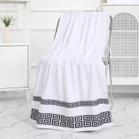 Toalla De Baño Grande Y Gruesa De Algodón Puro Absorbente De Agua No Desprendible Con Patrón Rectangular Máquina Lavable - details 3