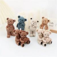 Molde De Vela De Silicona 3D Oso Teddy Para Decoración Del Hogar Y Hacer Mantequilla De Forma De Pareja De Osos Romántica Para Regalo De Boda Herramientas Para Hacer Mantequilla Y Resina Epoxy - details 0