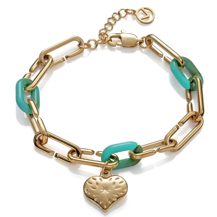 Pulsera Viceroy 1342P01012 Eslabones Corazón Acero Dorado Mujer - 1
