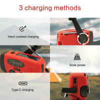 Radio De Emergencia Recargable 2000 mAh Con Luces LED Y Carga USB Solar Radio FM/AM Portátil Para Exteriores Y Viajes - details 10