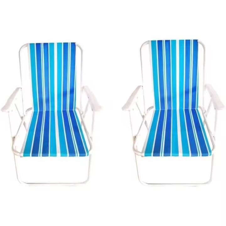 2 Sillas de Playa Plegable silla de camping silla Tumbona Silla acampada playa portátil para Piscina Jardín Playa Aire Libre - 1