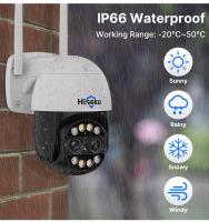 La cámara de seguridad inalámbrica Hiseeu 4K 8MP, con doble lente, zoom 8X, audio bidireccional, visión nocturna a todo color, detección de humanos, seguimiento automático, panorámica de 355° y inclinación de 90°, resistente al agua IP66 - details 11