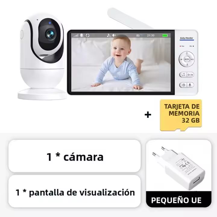 Monitor De Bebé Con Cámara De Seguridad IP Pantalla De 7 Pulgadas Batería De 5000mAh Vigilancia Inalámbrica Para Niños Y Hogar Resolución HD 1080P - 1