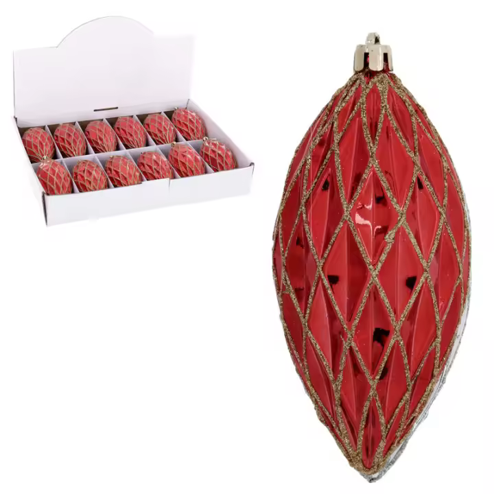 Gerimport Set 12 Bolas Brillo Plástico Oro 13 Cm - Decoración Navideña - 1