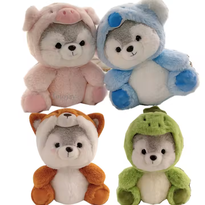 Nueva Creativa Muñeca De Peluche De Perro Husky Creativa Kawaii Transformable En Cerdo Koala Dinosaurio Zorro Animal Suave De Peluche Para Niños Y Adultos - 1