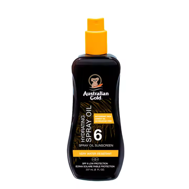Australian Gold SPF 6 SPRAY OIL W/ CARROT, aceite bronceador con protección, 237ml - 1