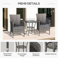 Conjunto de muebles de balcón Conjunto de 2 muebles de jardín de ratán Poly Rattan - details 2