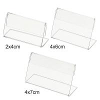 Portadores De Etiquetas De Precios Claras 10pcs Mini Rack De Etiquetas De Plástico Y Acrílico Soporte De Tarjetas De Exhibición Para Joyería - details 1