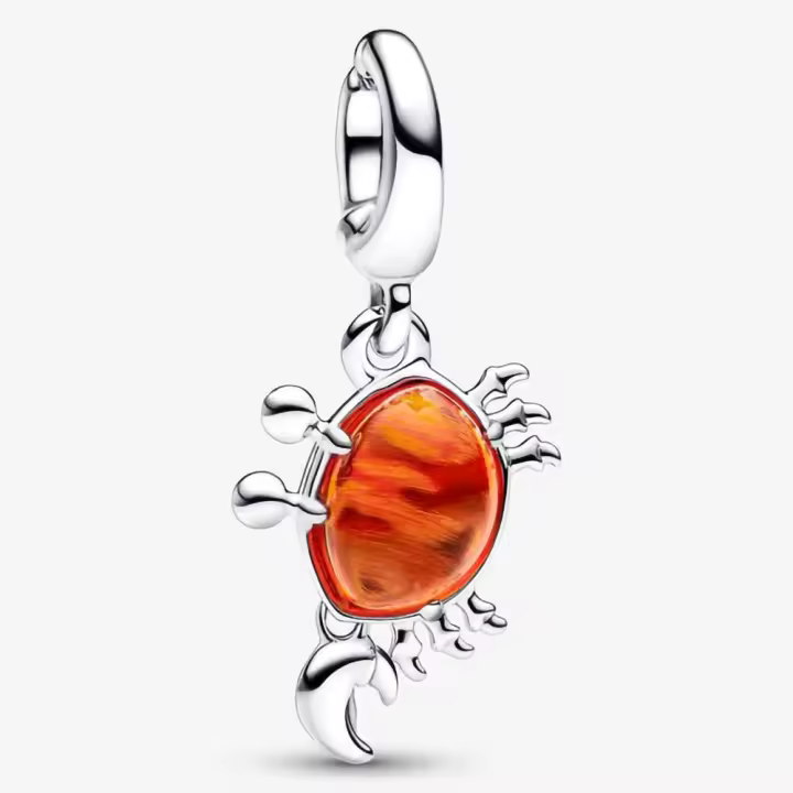 Pandora Charm de Colgante en Plata de Charm Colgante Sebastián El Cangrejo de La Sirenita de Disney 792694C01,Incluye Caja Original - 1