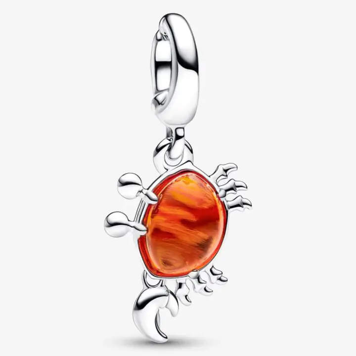 Pandora Charm de Colgante en Plata de Charm Colgante Sebastián El Cangrejo de La Sirenita de Disney 792694C01,Incluye Caja Original - 1