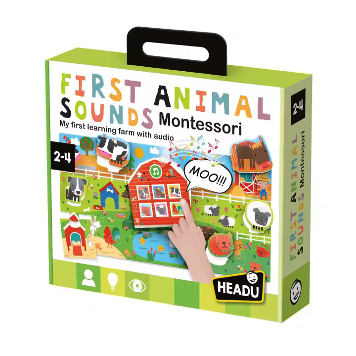 Headu - First Animal Sounds Montessori 2 Años  Puzzle 2 Años 6 animales  Juegos Educativos Niños 2 Años Con Sonidos  Puzles Niños 2 Años A 4 Años - 1