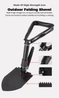 Shovel Plegable Multifuncional Con Bolsa Exterior De Camuflaje Para Aventuras Al Aire Libre, Senderismo Y Camping Shovel De Carbono Acero - details 4