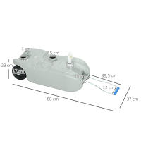 Outsunny Contenedor de Agua 40 L con Ruedas Tanque de Agua Portátil con Manija Metálica y Grifo para Caravanas Autocaravanas Camping al Aire Libre - details 2