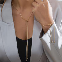 Collar De Cadena De Serpiente Ingemark Para Mujer Niña Boda Elegante Collar De Corbata Delgado Para Fiesta Joyería Ajustable - details 5