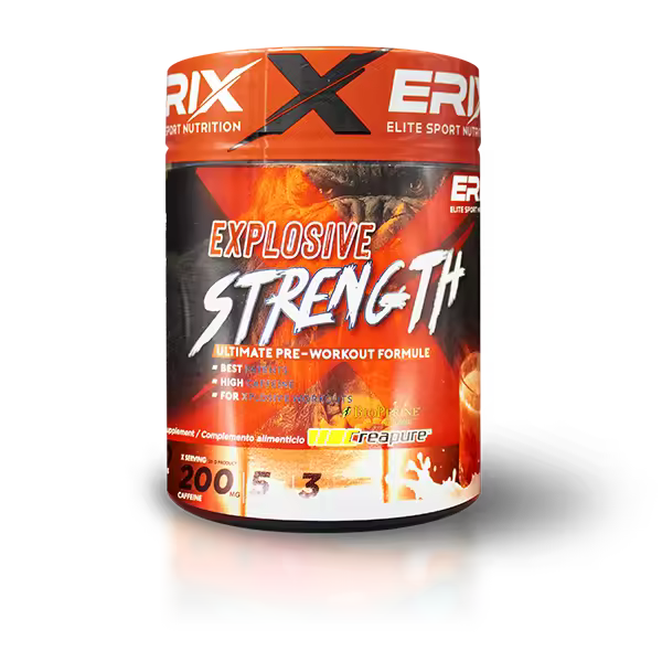 ERIX NUTRICION | PRE WORKOUT EXPLOSIVE STRENGTH 500 GR | Suplemento Potente pre-Entreno con Creatina, Cafeína, Beta-Alanina y Tirosina | Extra fuerza y resistencia | Mejora el desarrollo muscular - 1
